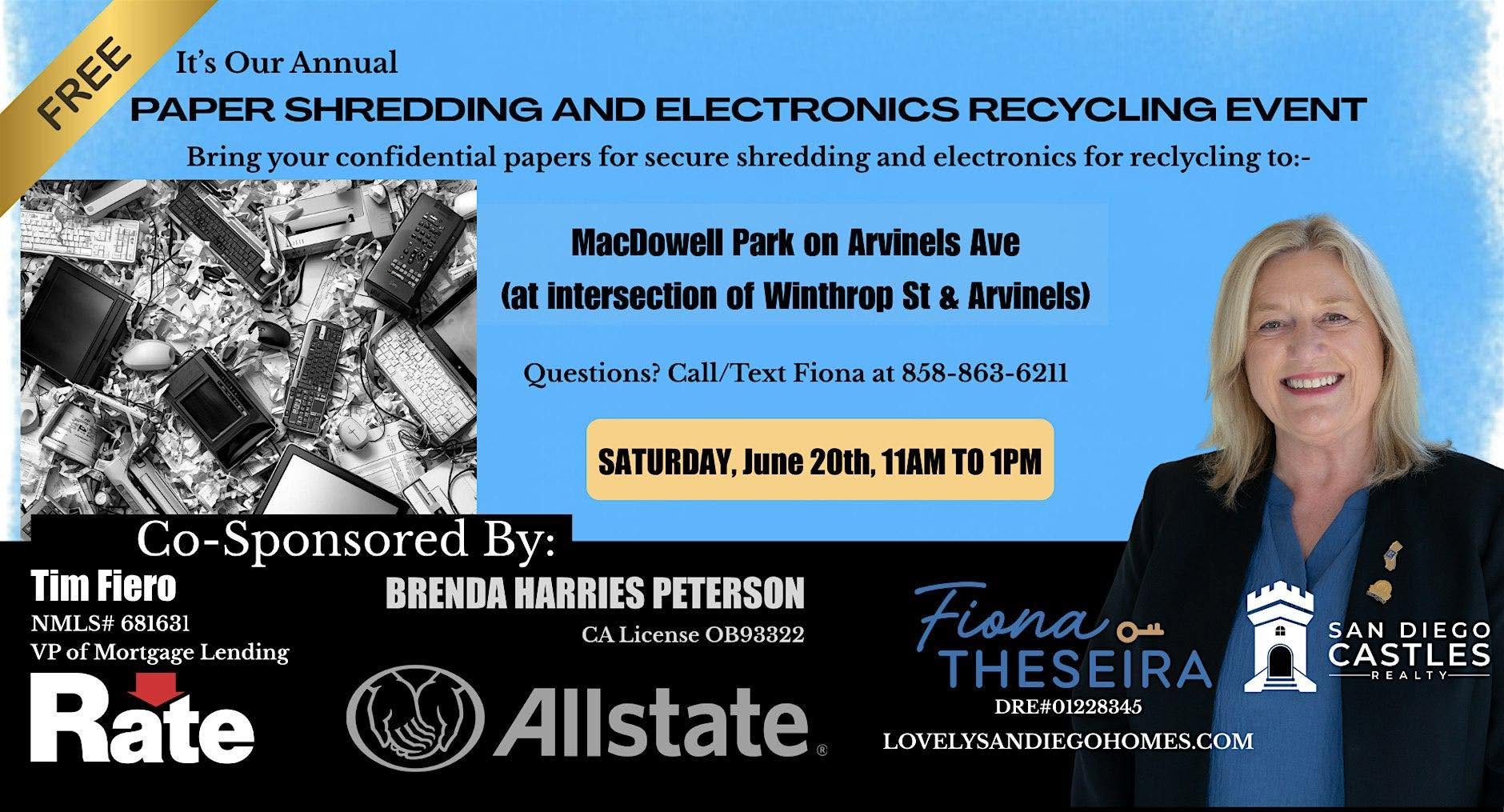 Annual FREE Secure Paper Shredding and Electronics Recycling Event event photo