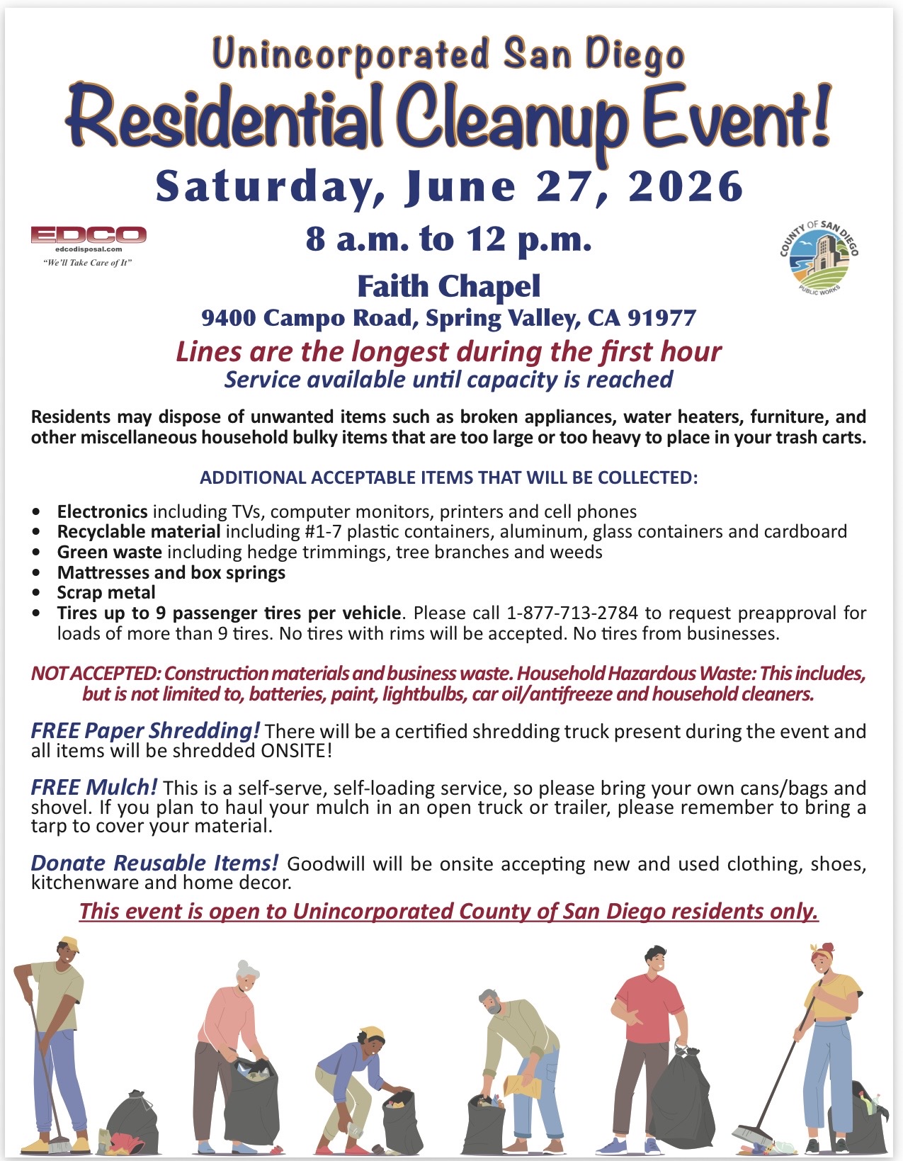 Unincorporated San Diego Residential Cleanup Event event photo