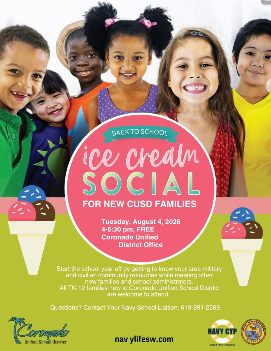 Back-To-School Ice Cream Social For New Coronado Unified Families event photo