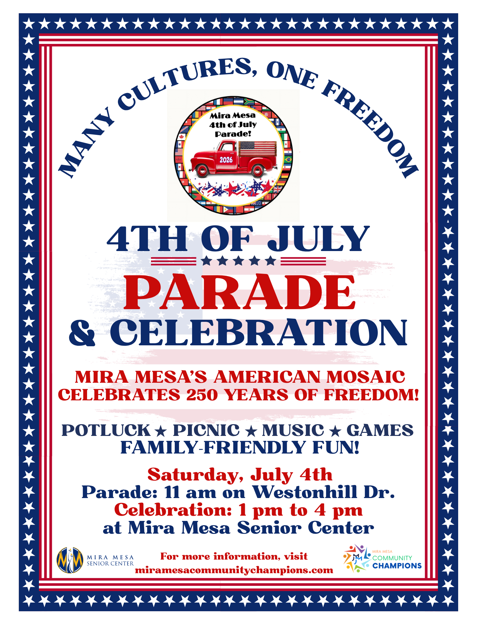 Mira Mesa’s American Mosaic 4th of July 2026 Parade event photo