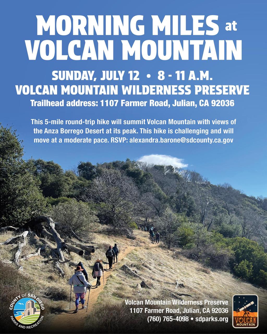 Morning Miles at Volcan Mountain event photo