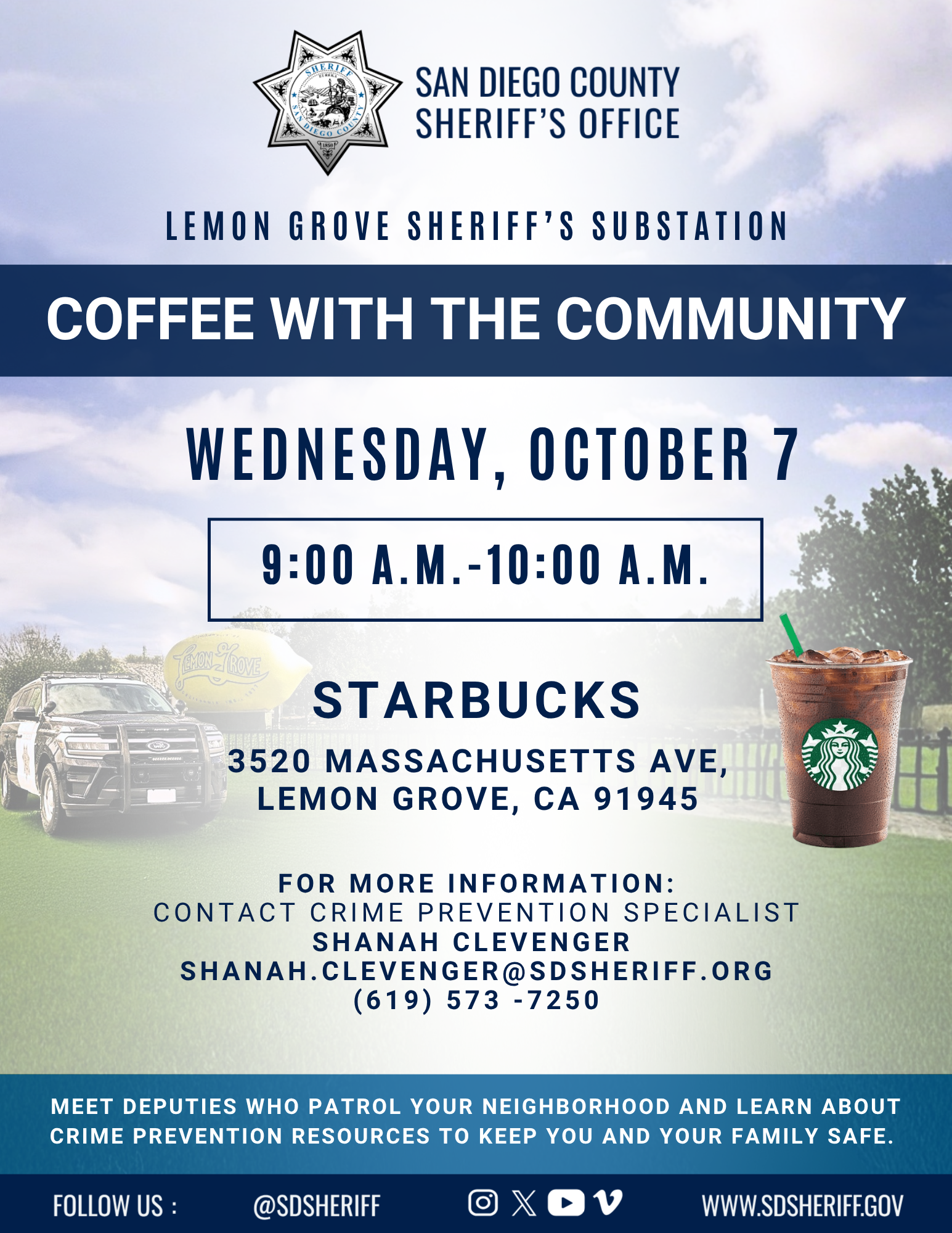 Coffee with the Community – Lemon Grove Substation