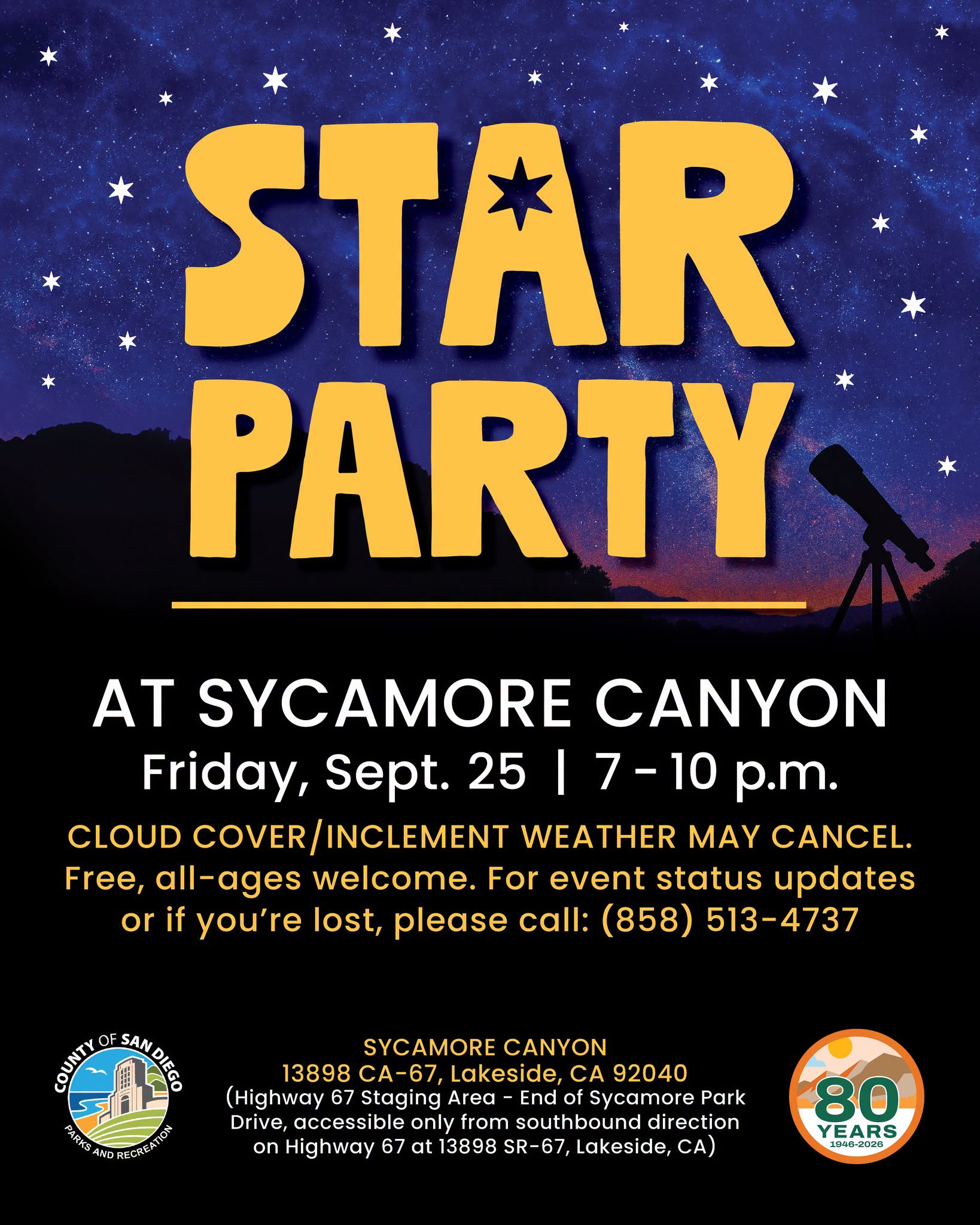 Star Party at Sycamore Canyon event photo