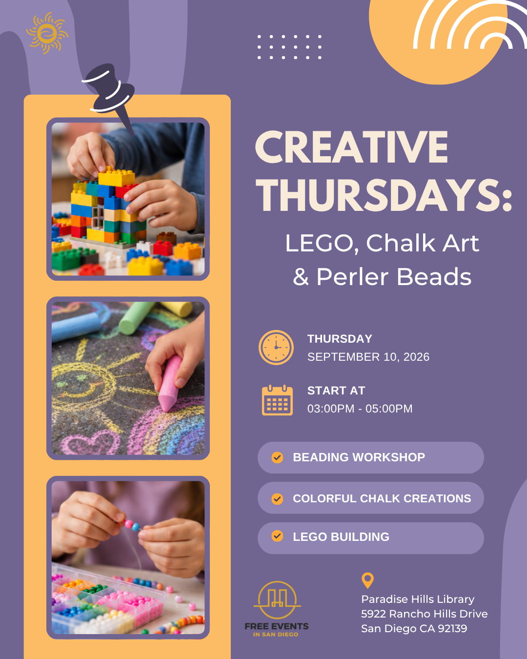 Creative Thursdays: LEGO, Chalk Art, & Perler Beads