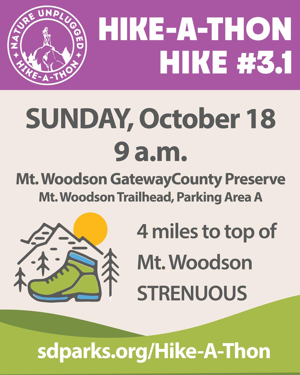 HIKE-A-THON #3.1- BONUS – MT WOODSON event photo