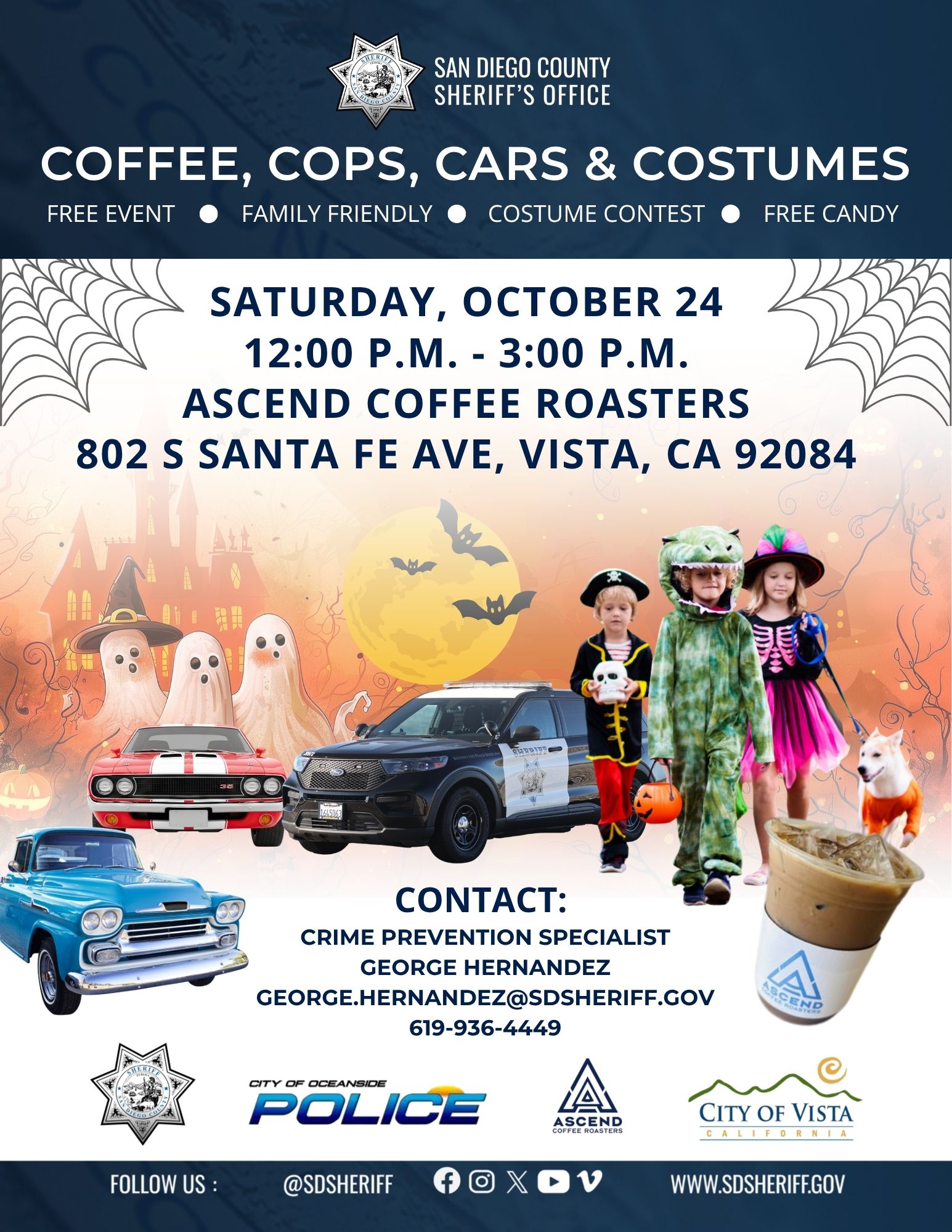 Coffee, Cops, Cars, and Costumes – Vista Station