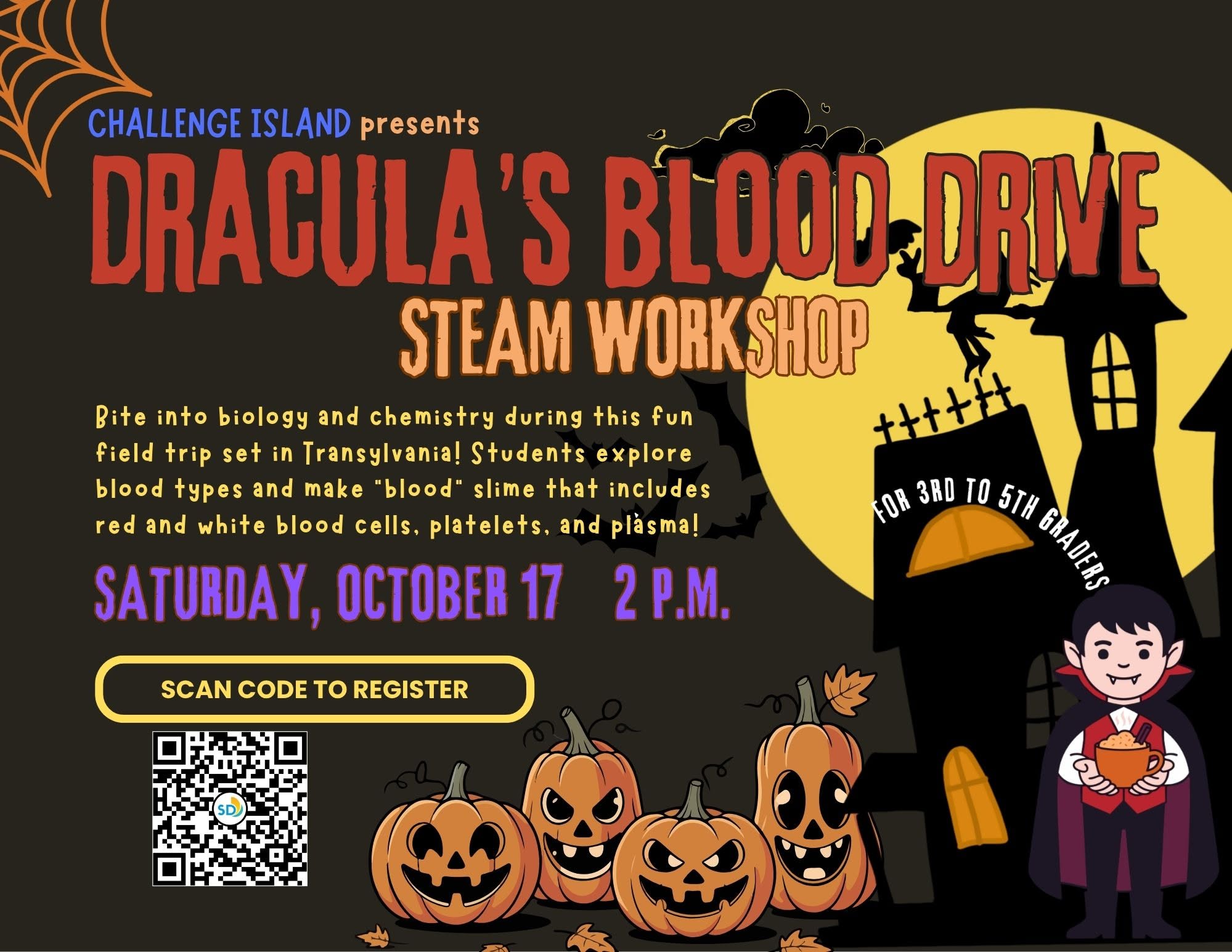Challenge Island: Dracula’s Blood Drive STEAM Workshop event photo