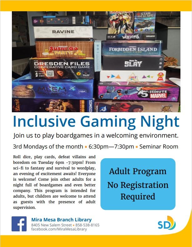 Inclusive Board Game Program in Seminar Room event photo