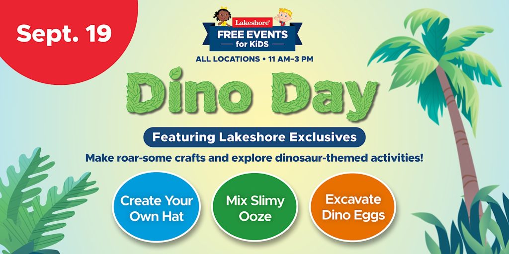 Free Kids Event: Dino Day Featuring Lakeshore Exclusives (San Diego) event photo
