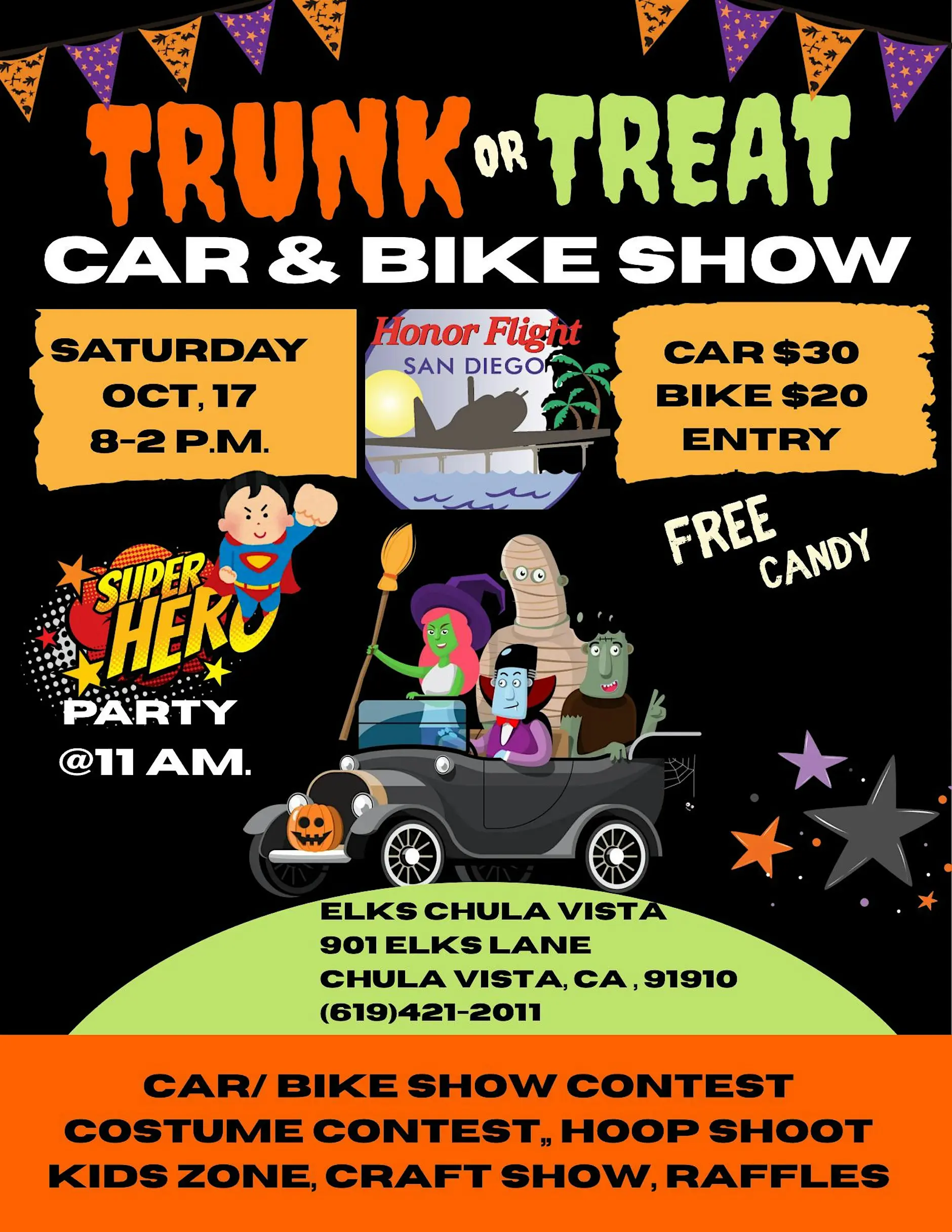Elks Chula Vista Trunk or Treat Car show/ Craft Fair