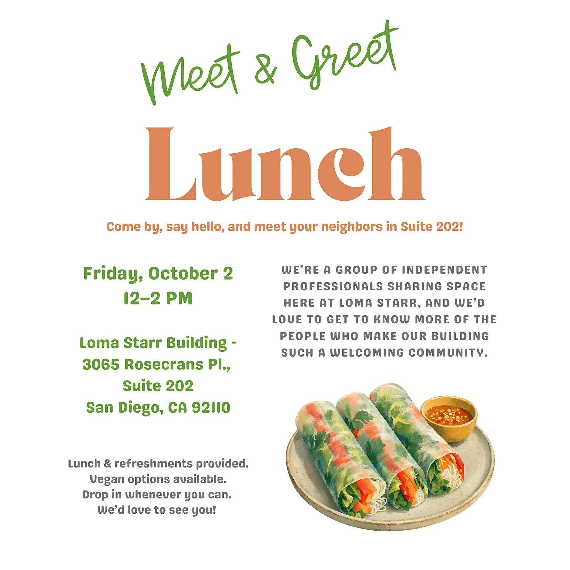 Loma Starr Suite 202 Lunch Meet & Greet