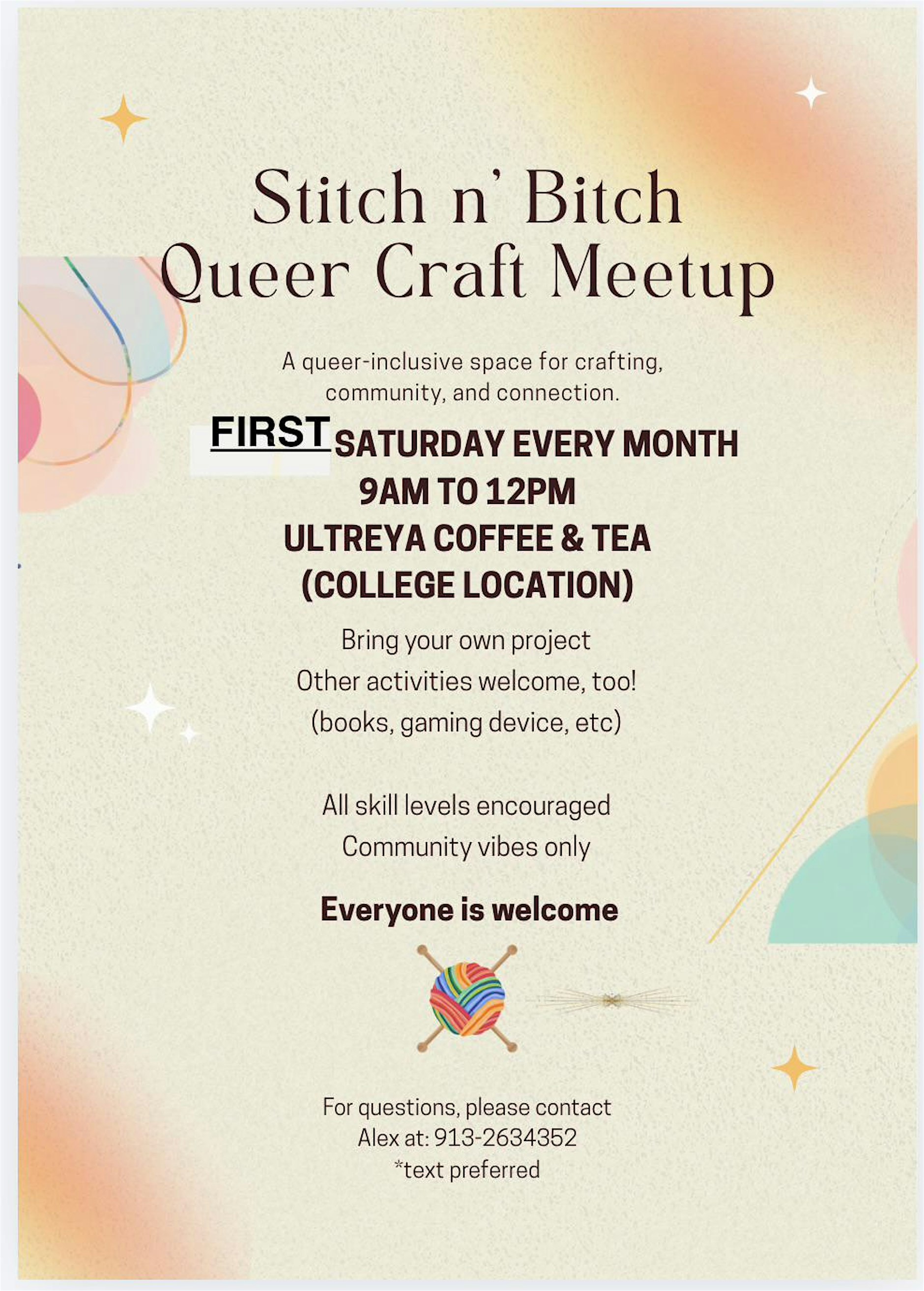 Stitch N Bitch (Queer Craft Meet-Up) event photo